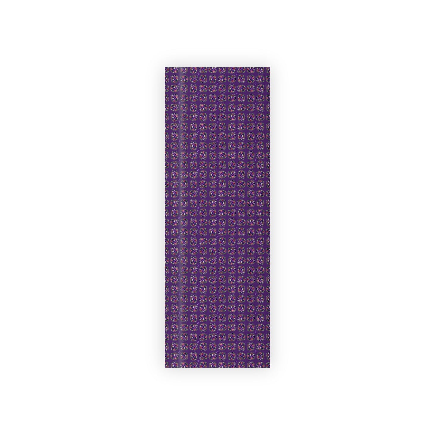 Purple Ribbon & Flowers Gift Wrap Paper Roll for Epilepsy Awareness