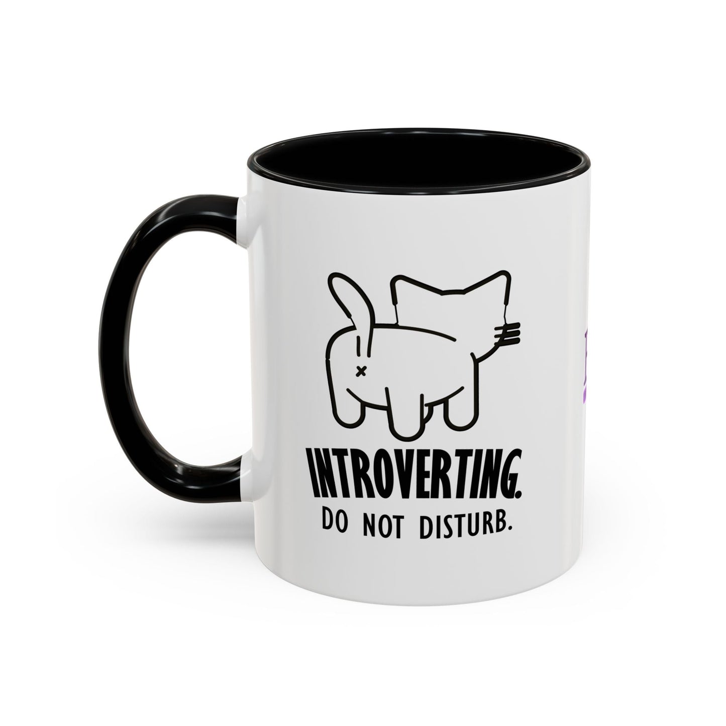 Introverting. Do Not Disturb. Two-Tone Cat Coffee Mug (11oz & 15oz)