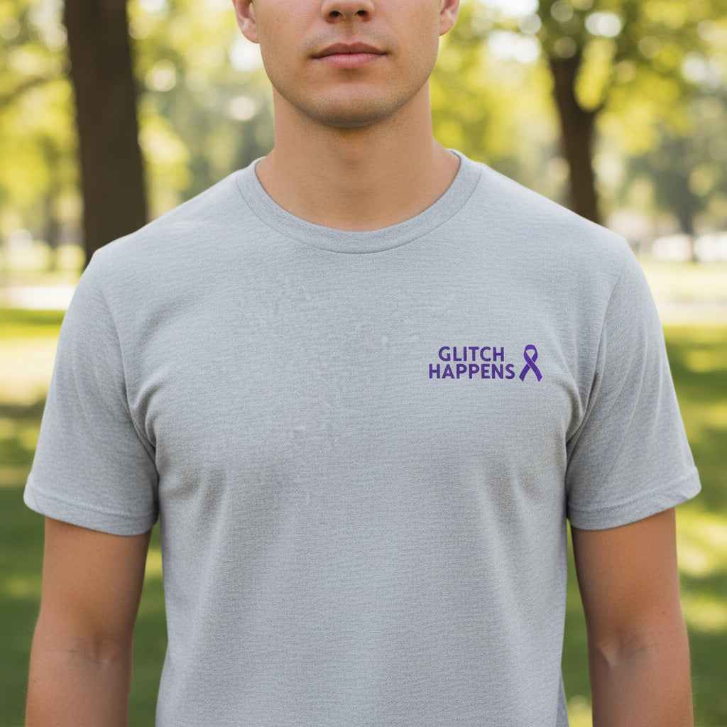 Glitch Happens Tee – Minimalist Seizure First Aid Shirt