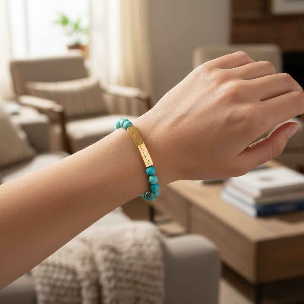 AWARENESS Morse Code Bracelet – Epilepsy Awareness Beaded Bar Bracelet