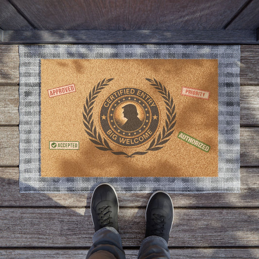 Certified Entry: Big Welcome Political Parody Doormat