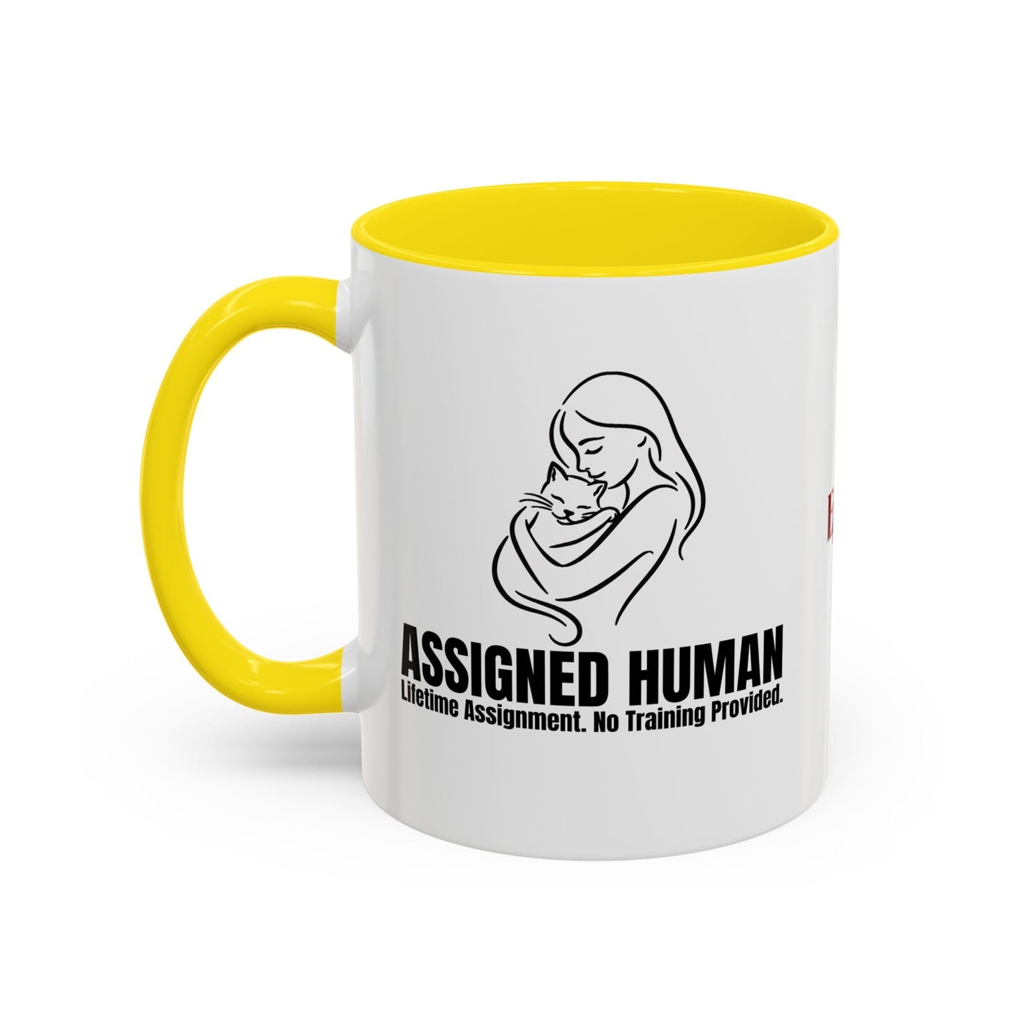 Assigned Human Mug – Lifetime Assignment Cat Coffee Cup
