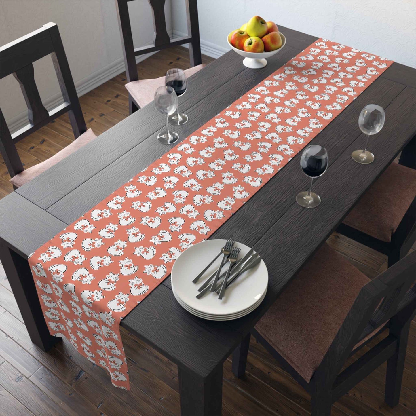 Heart Cat Table Runner – Sweet, Bold, and Slightly Extra