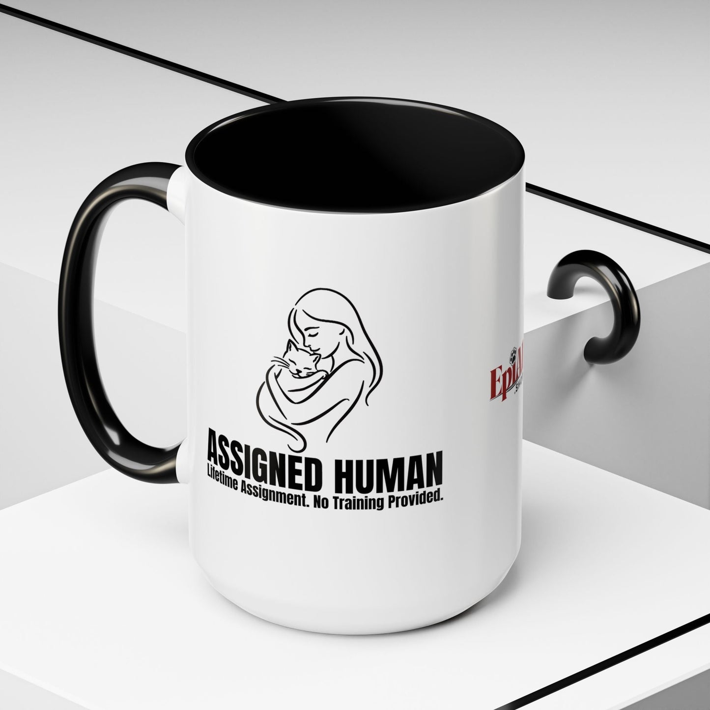 Assigned Human Mug – Lifetime Assignment Cat Coffee Cup