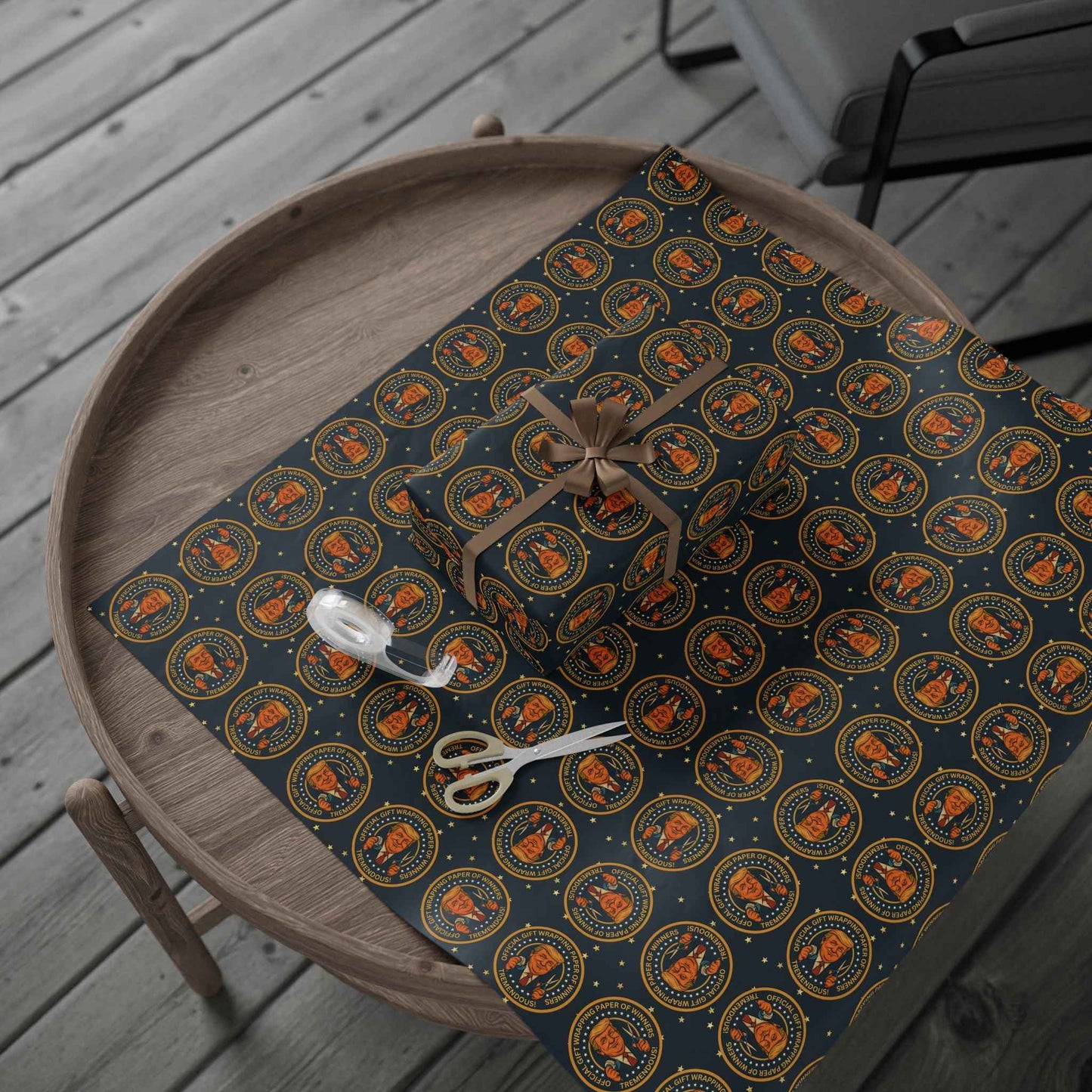Political Parody “Official Gift Wrapping Paper of Winners” – Tremendous Seal Pattern