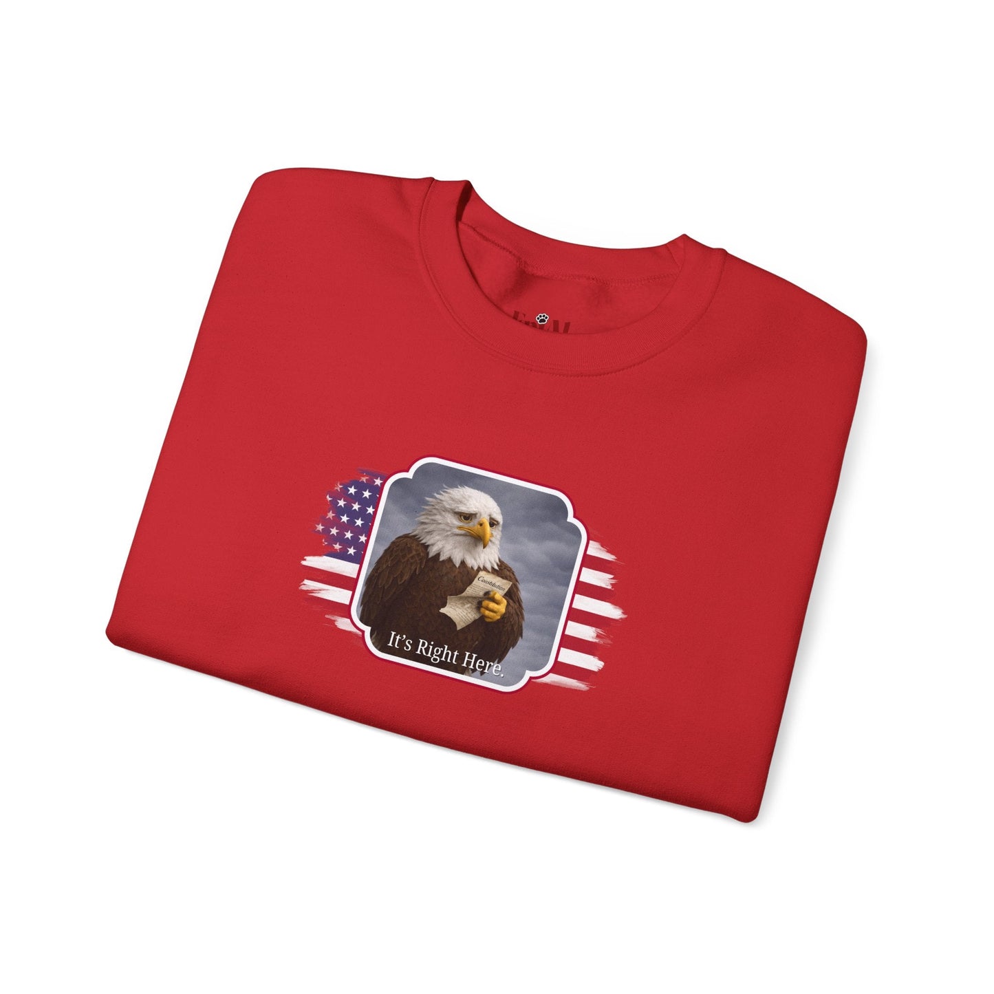 “It’s Right Here” Political Parody Crewneck Sweatshirt