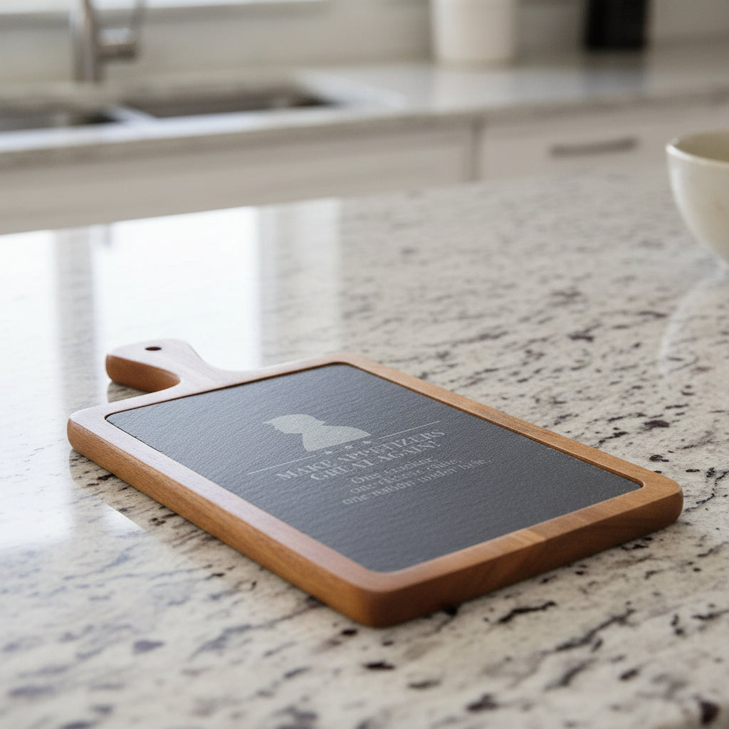Make Appetizers Great Again Engraved Acacia & Slate Charcuterie Board