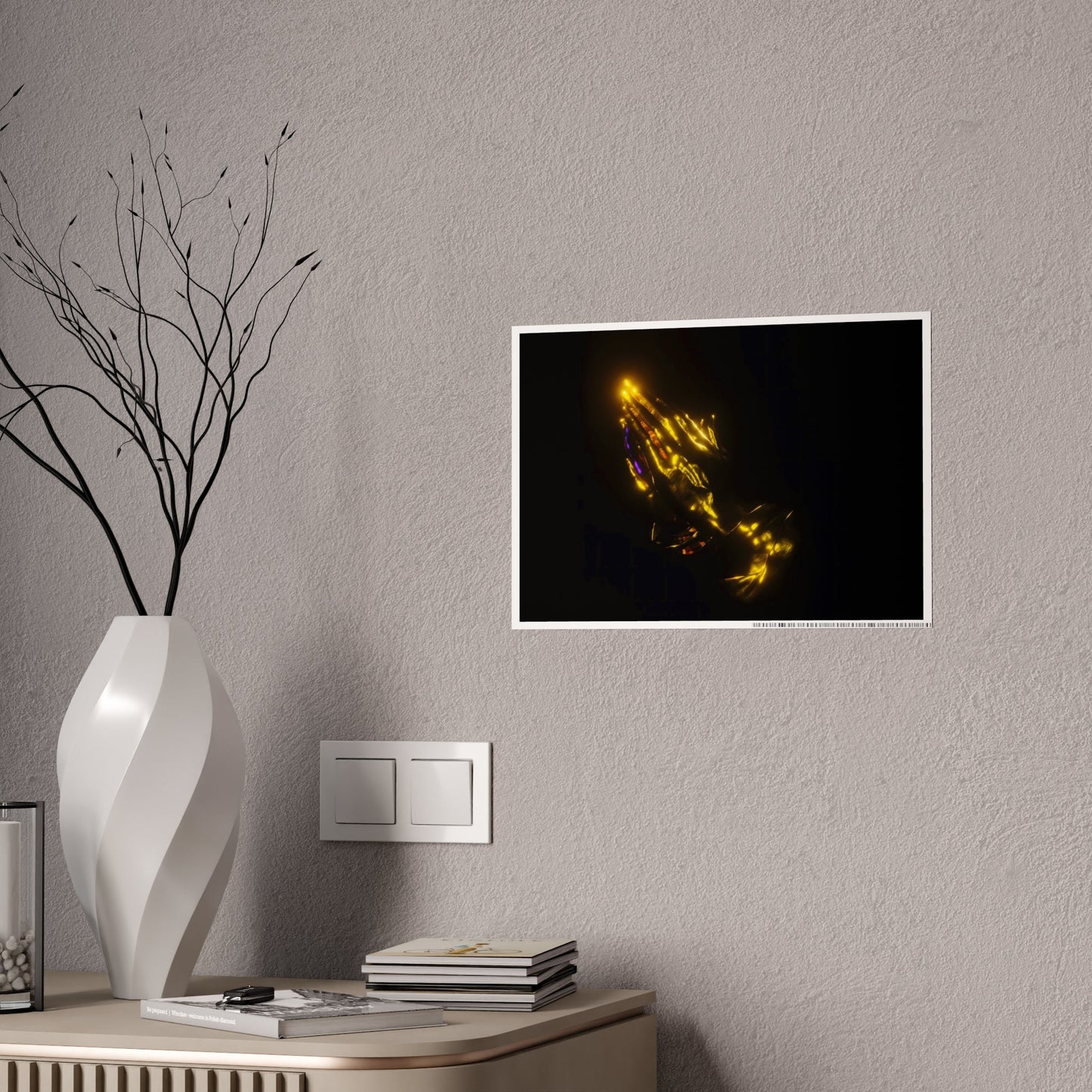 that prayer hand emoji [purple gold aura] art print ii