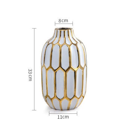 Fashion White Ceramic Blank Space Vase Hydroponic Dried Flowers