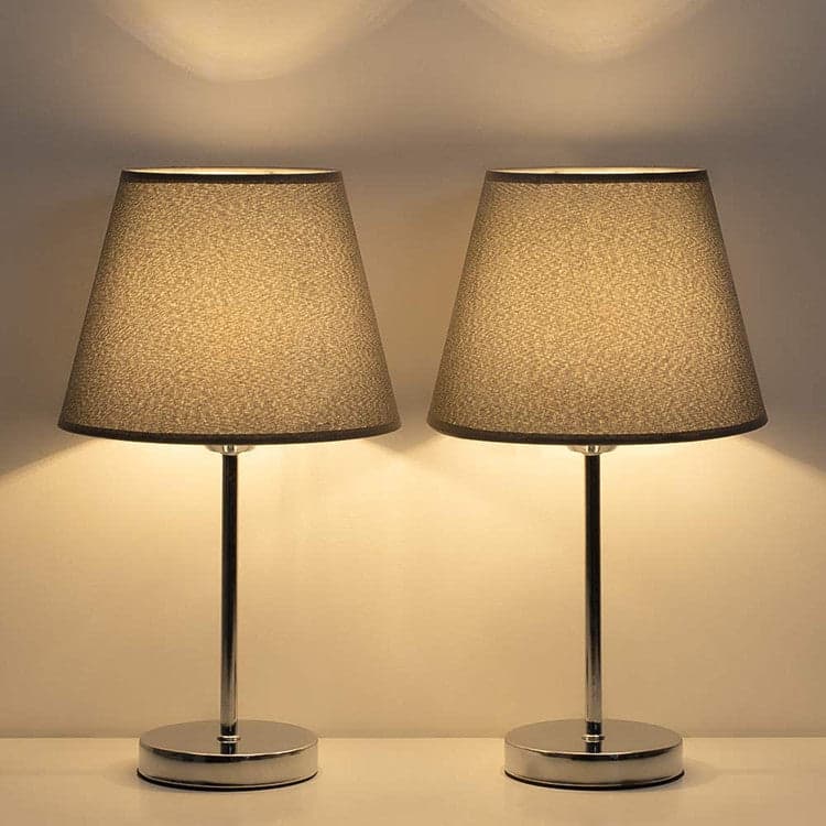 Bedside Lamp Bedroom Warm Hotel Guest Room Study Decoration Wrought Iron Cloth Cover With USB Charging Function Bedside Table Lamp