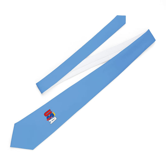 USA Flag Necktie - Blue Patriotic Tie for Celebrations and Events