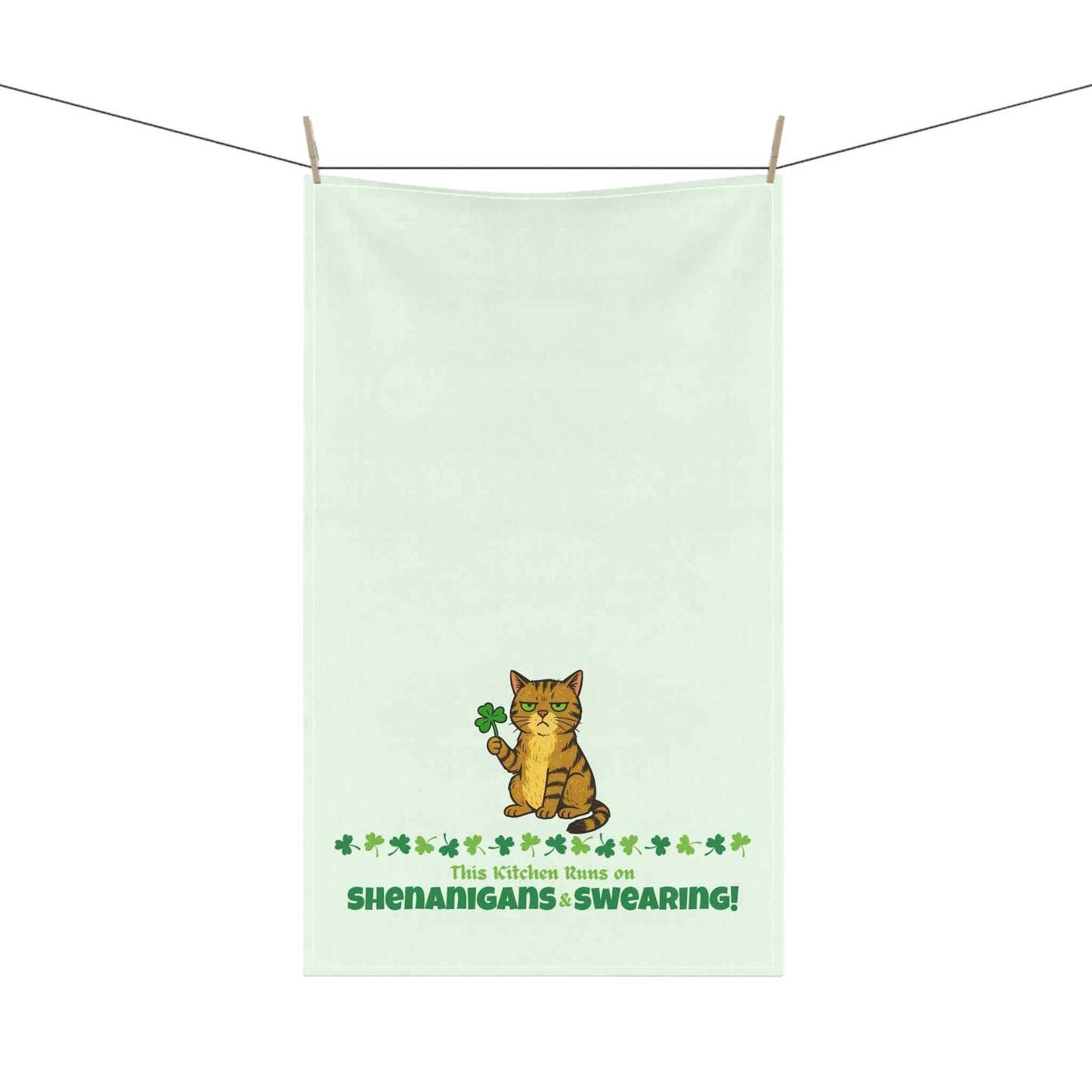 Shenanigans & Swearing Tea Towel | Funny St. Patrick’s Day Kitchen Towel