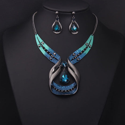 Crystal Aurora Gemstone Clavicle Necklace