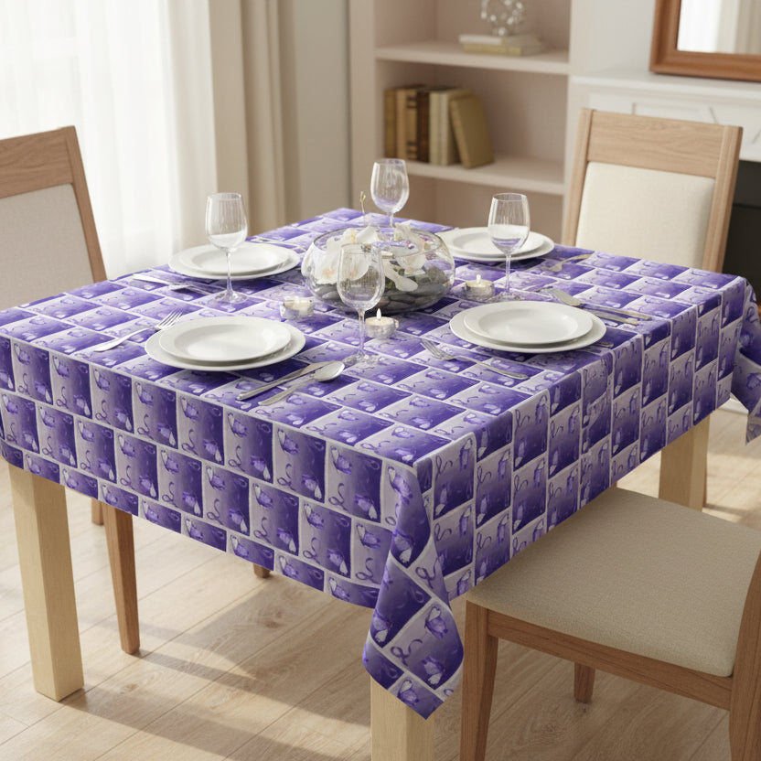 Purple Ribbon Butterfly Epilepsy Awareness Tablecloth