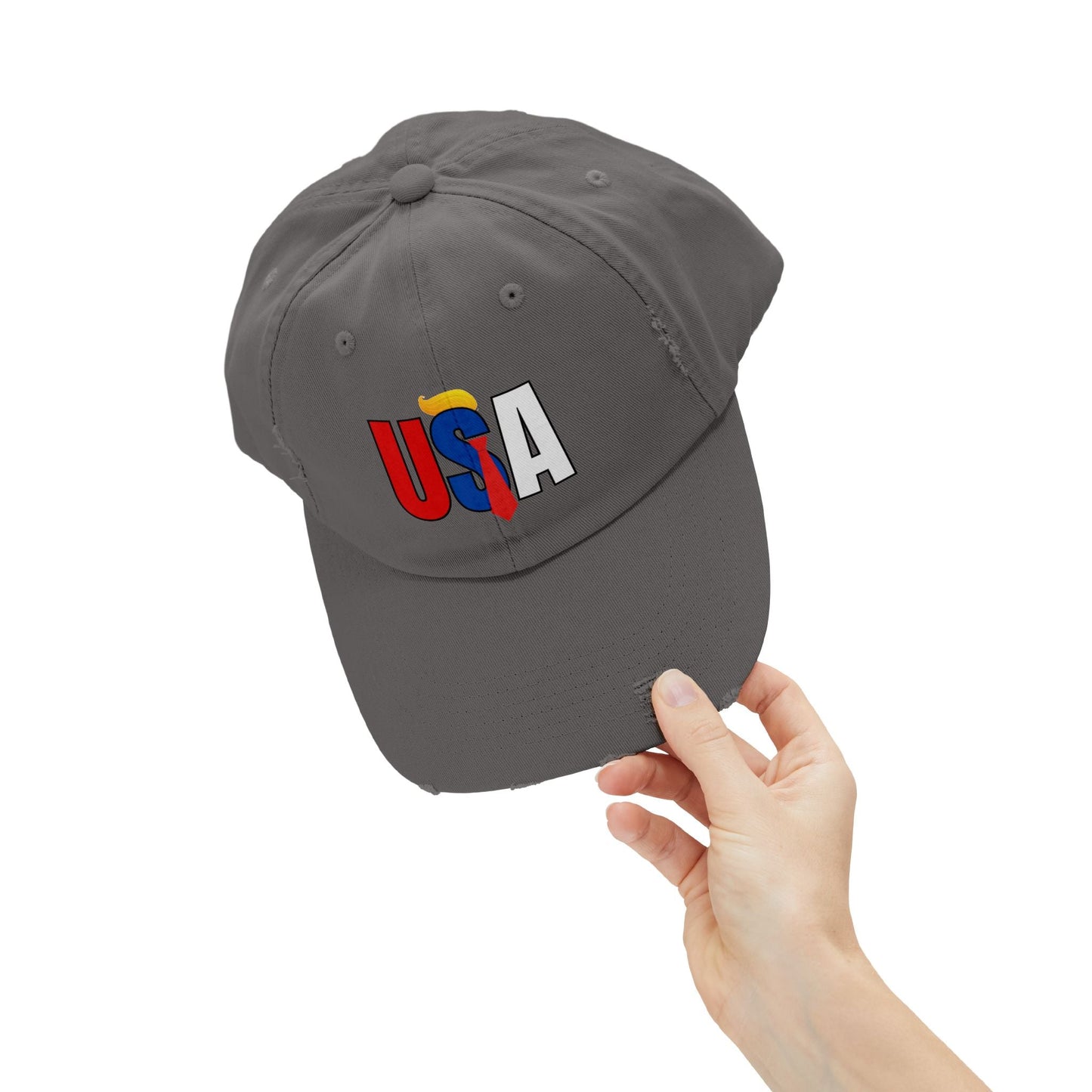 Unisex Trendy Distressed USA Cap
