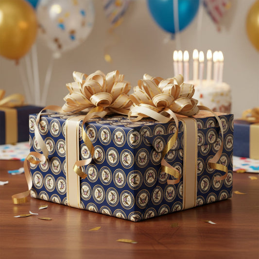 Aging Excellence – Faux Seal Birthday Wrapping Paper