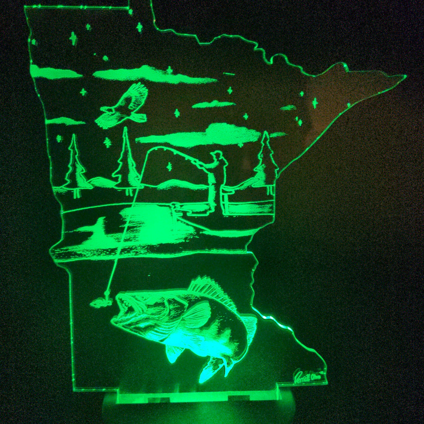 Walleye boat Fishing (mini LED)