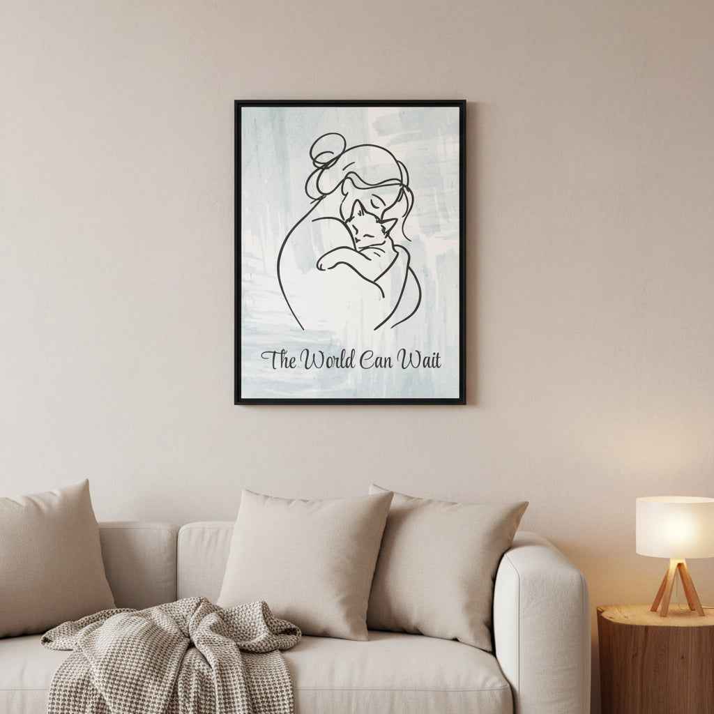 The World Can Wait Cat Canvas Print