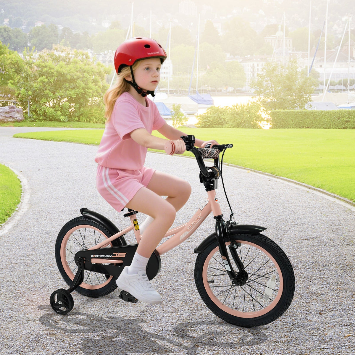 Kids Bike 12-18 Inch with Training Wheels - Pink