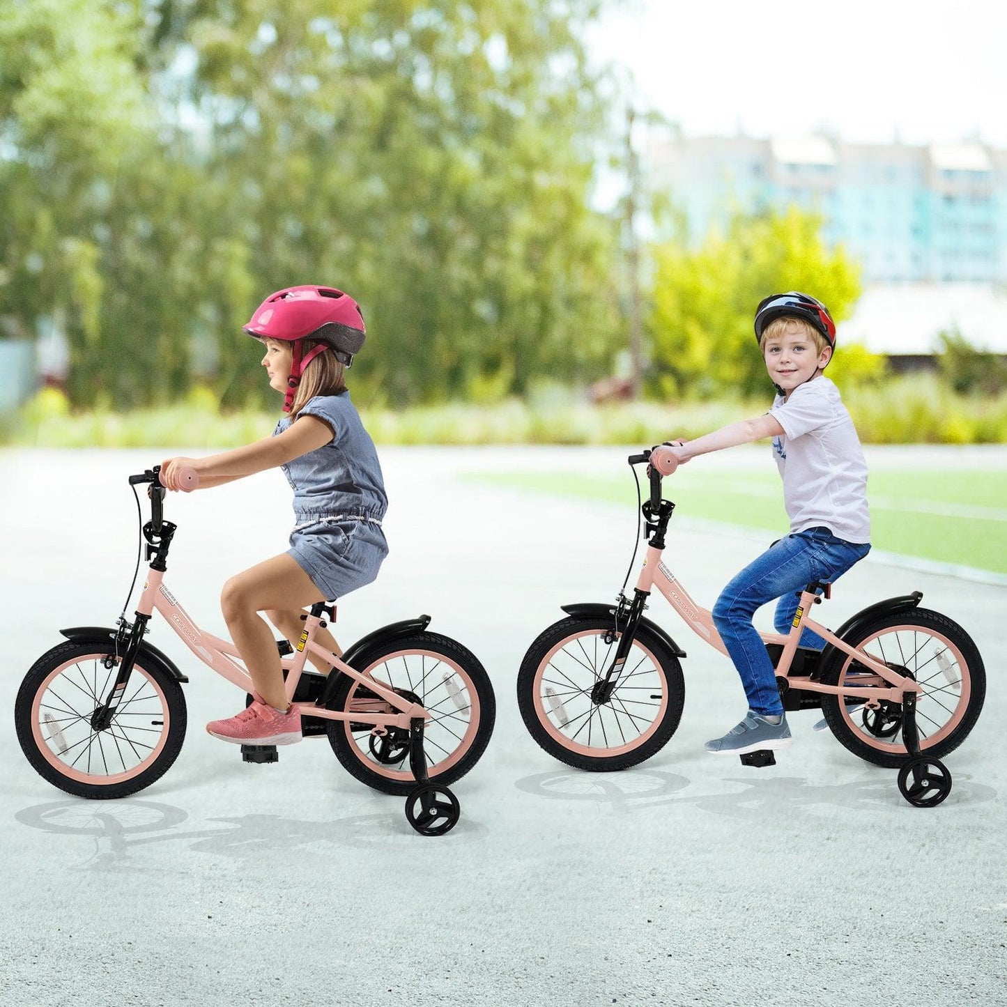 Kids Bike 12-18 Inch with Training Wheels - Pink