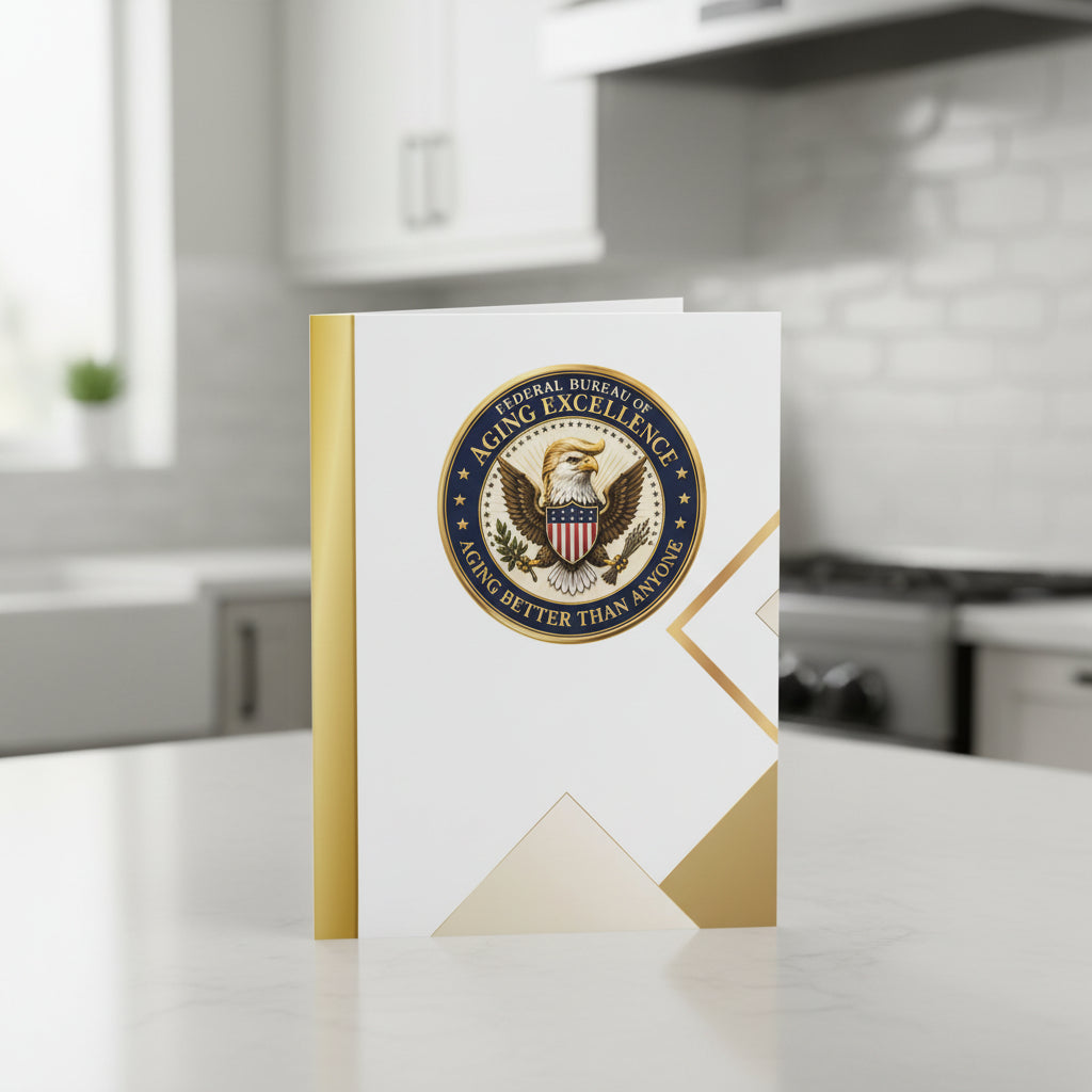 Aging Excellence – Faux Seal Birthday Greeting Card (Packs of 8, 16, 24)