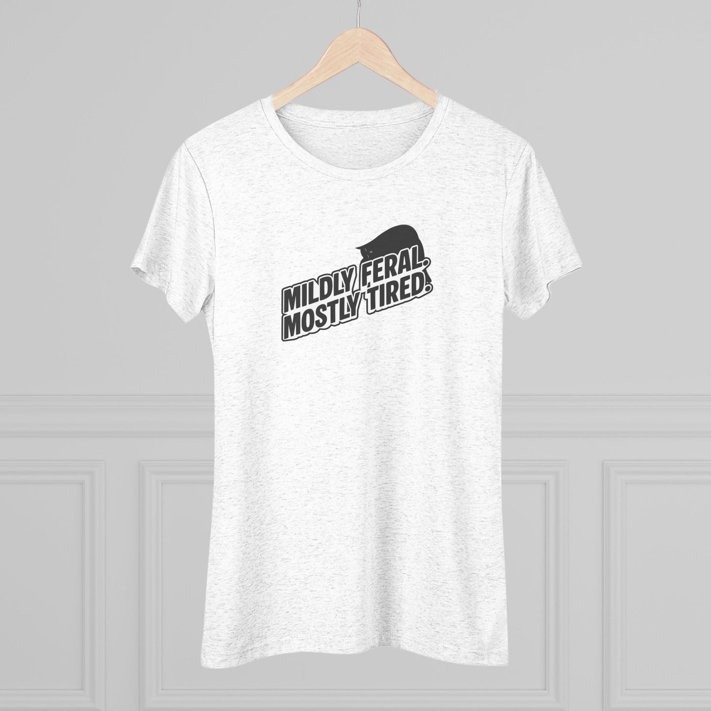 Mildly Feral Mostly Tired Slim Fit Cat Tee