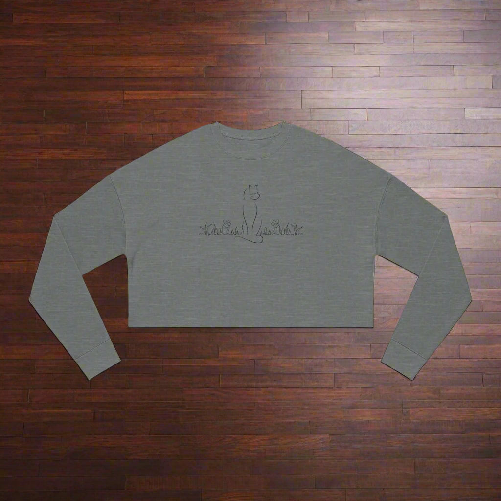 Trendy Cat Lover Women's Cropped Sweatshirt