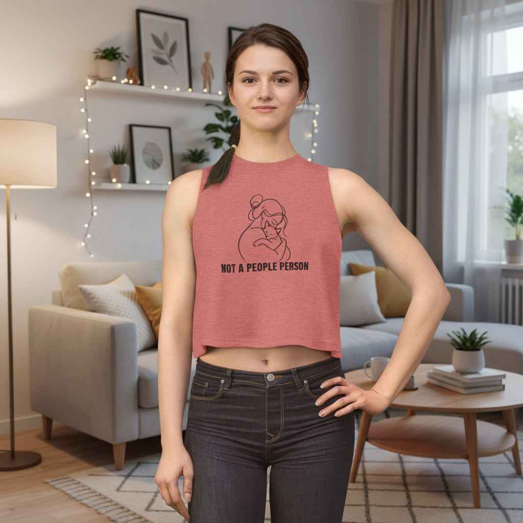 Not A People Person Cropped Tank – Soft Introvert Energy