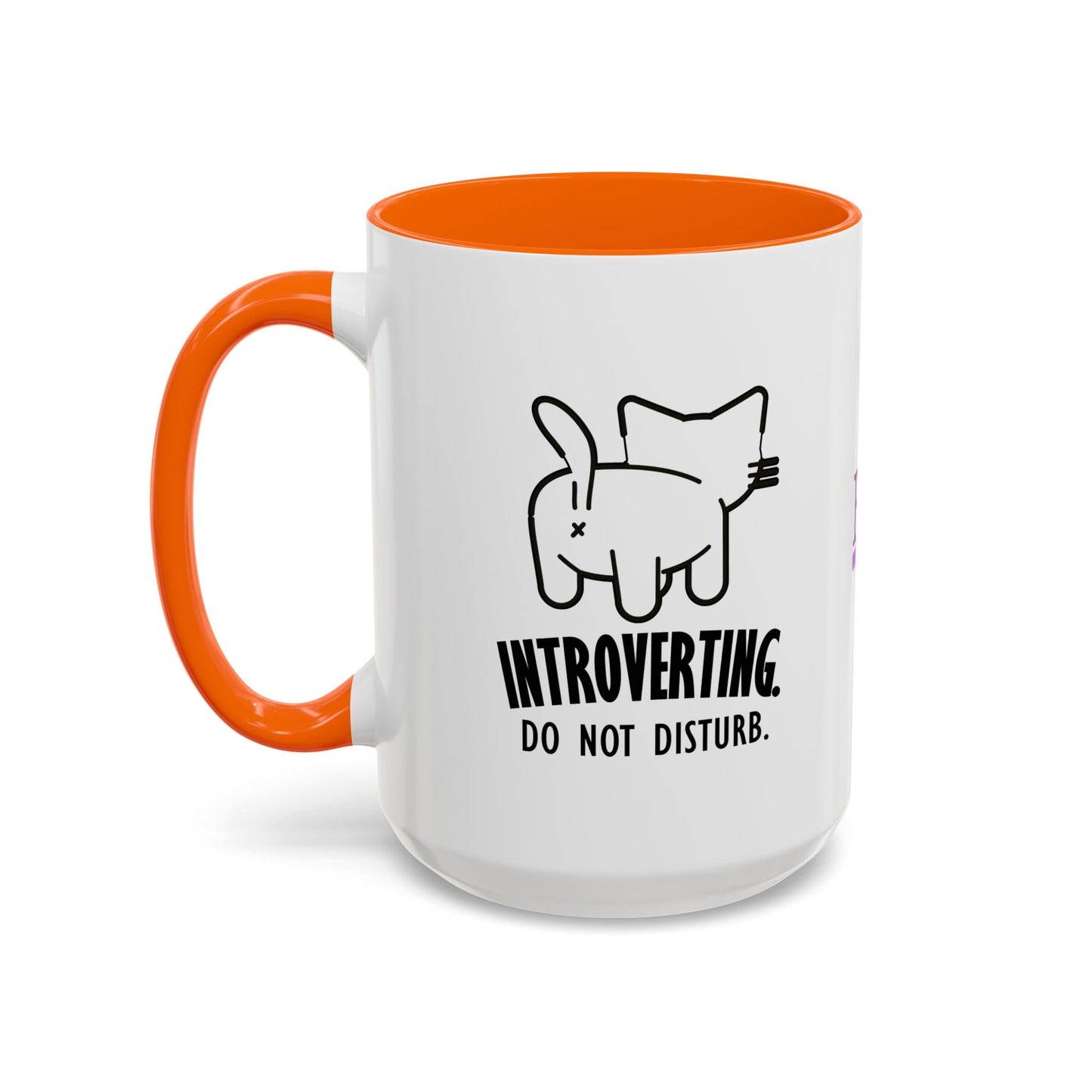Introverting. Do Not Disturb. Two-Tone Cat Coffee Mug (11oz & 15oz)