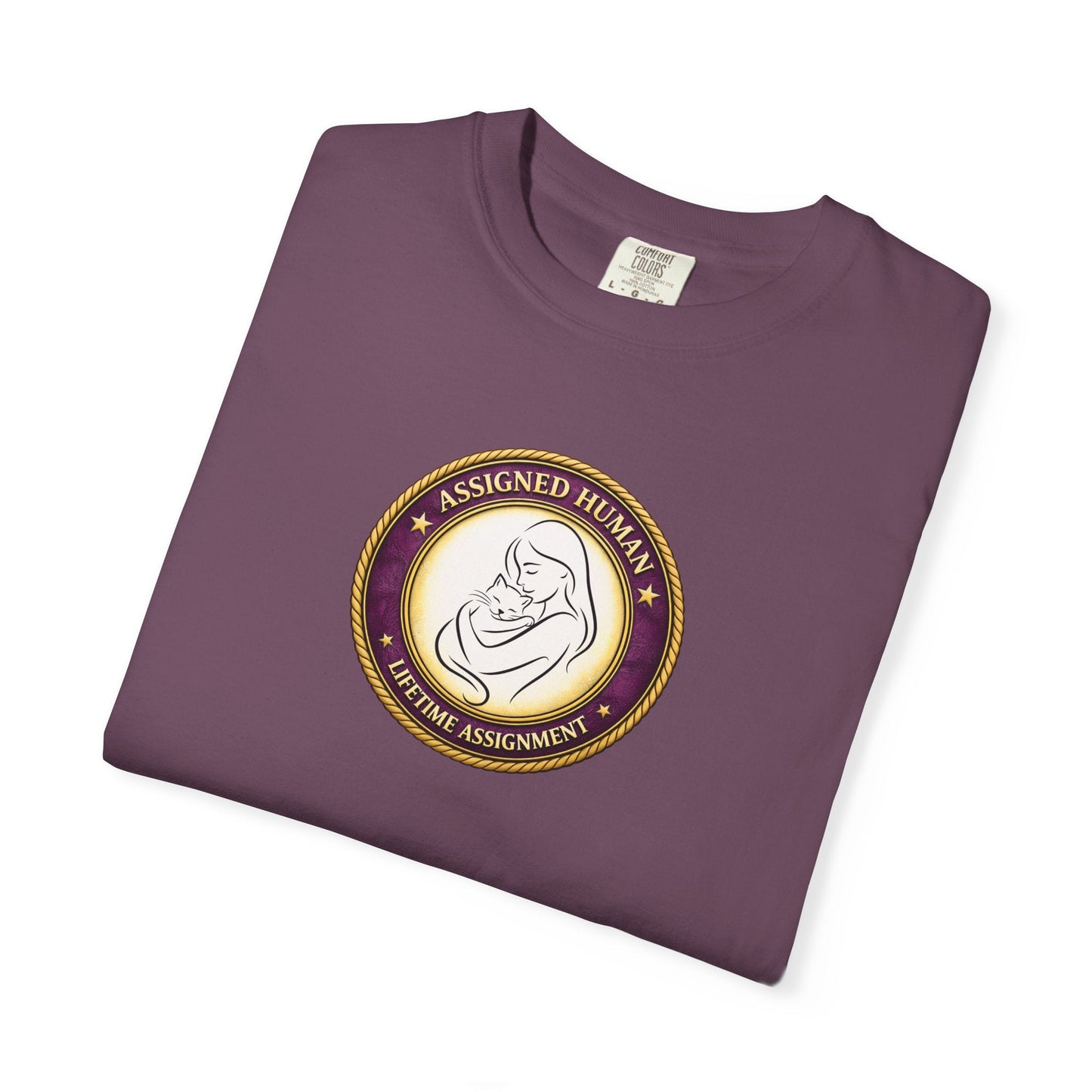 Assigned Human – Lifetime Assignment T-Shirt | Cat Lover Seal Tee