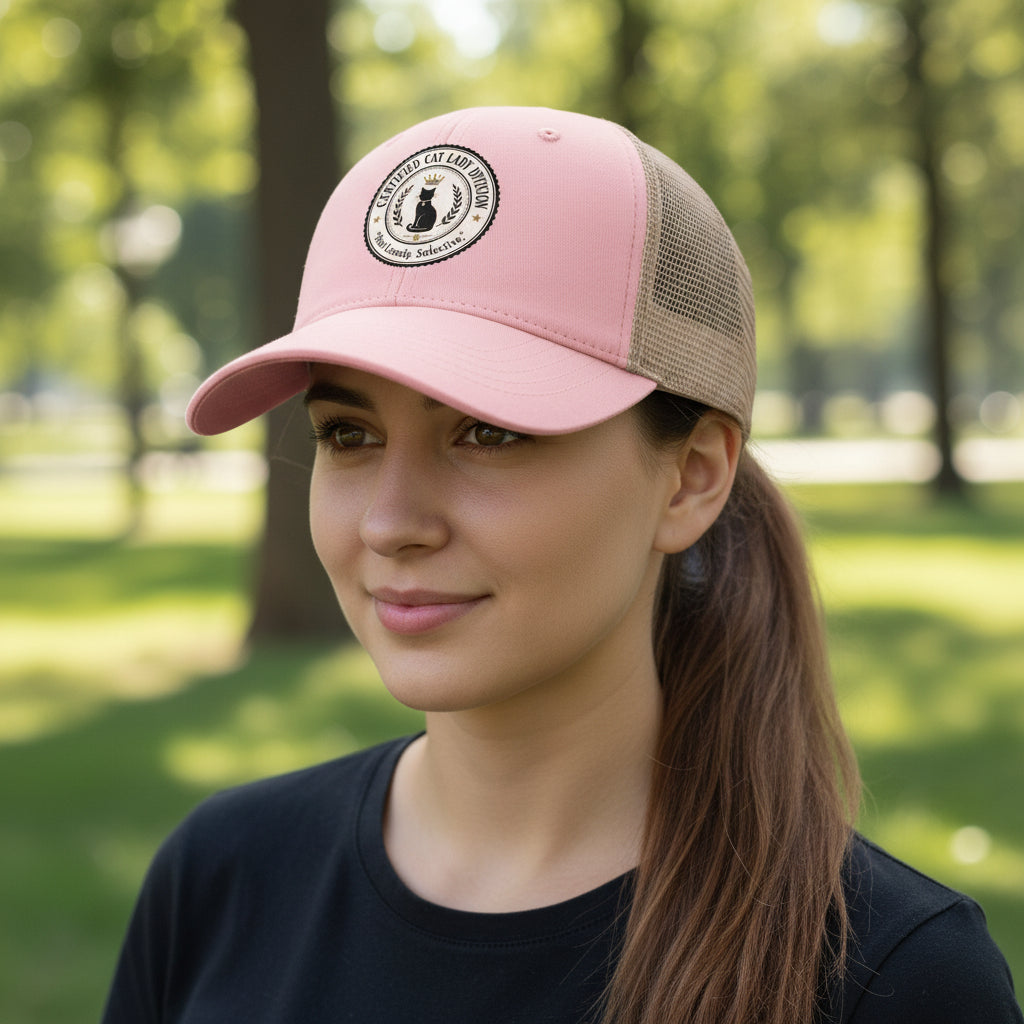 Certified Cat Lady Division Ponytail Cap | “Not Lonely. Selective.”
