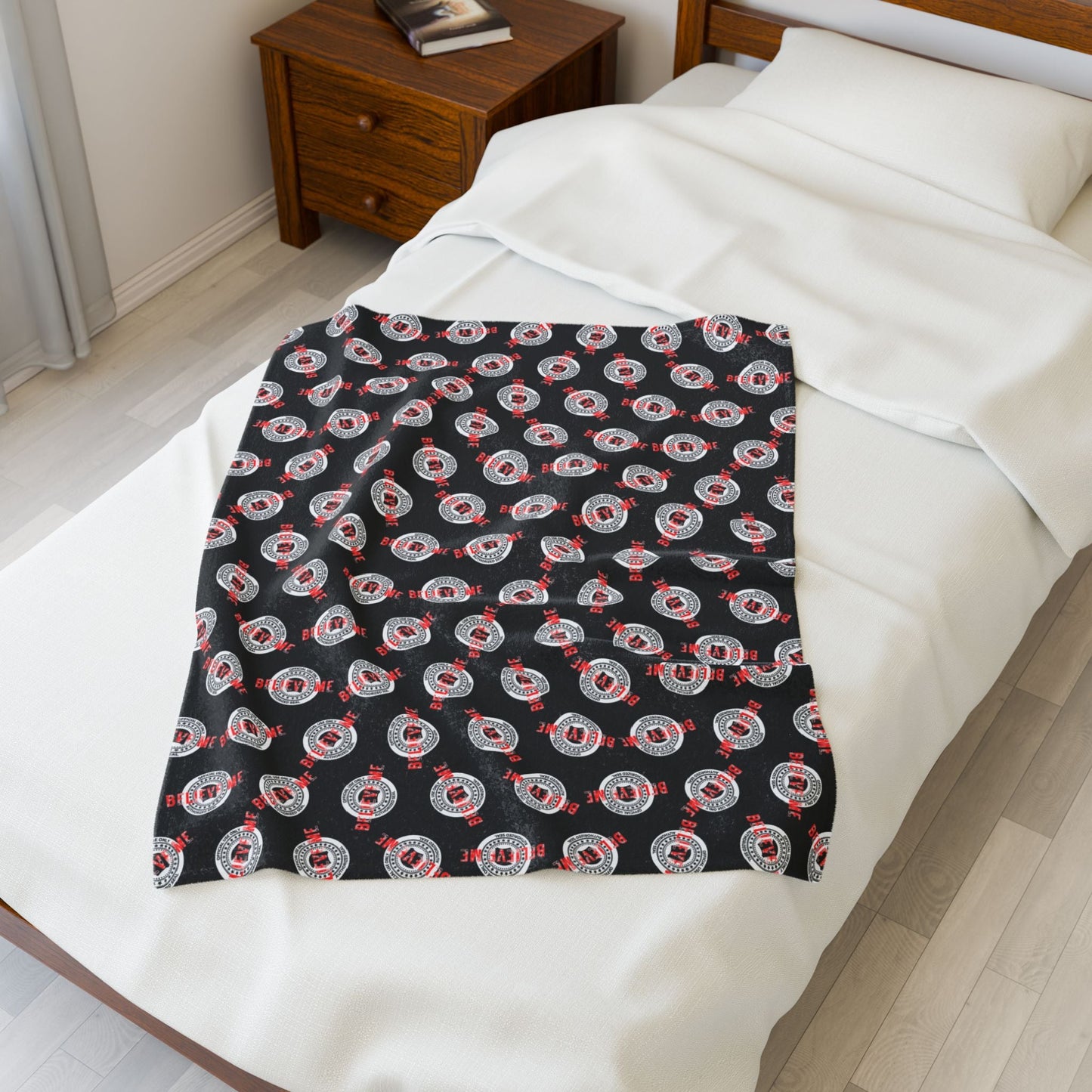“Believe Me” Official Seal Velveteen Blanket – Political Parody Throw