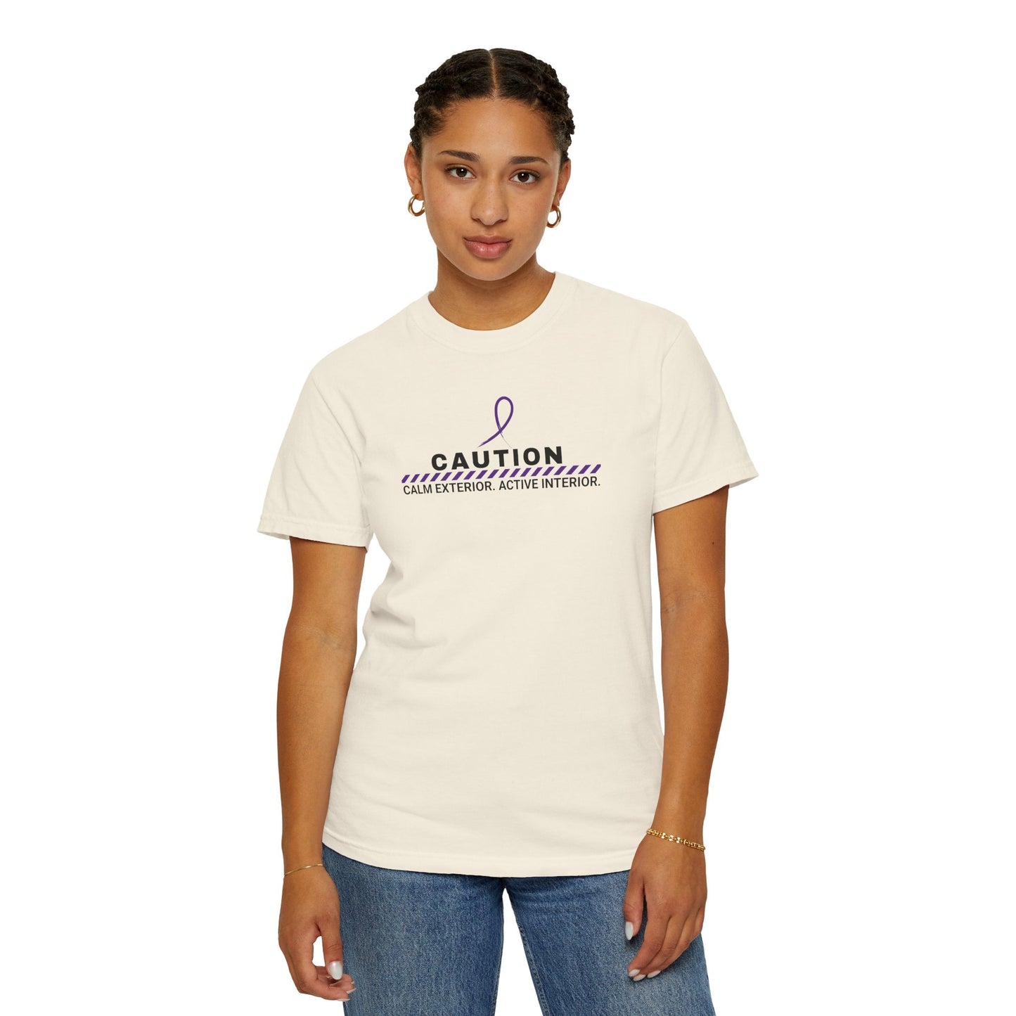 Caution: Calm Exterior. Active Interior. – Epilepsy Awareness T-Shirt