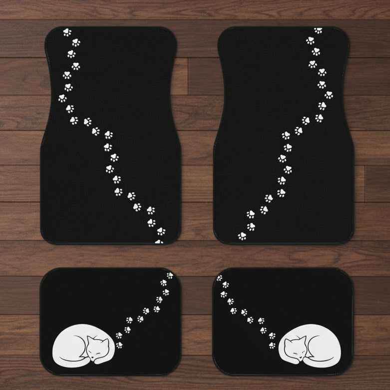 Cat Paw Trail Car Floor Mats – Set of 4