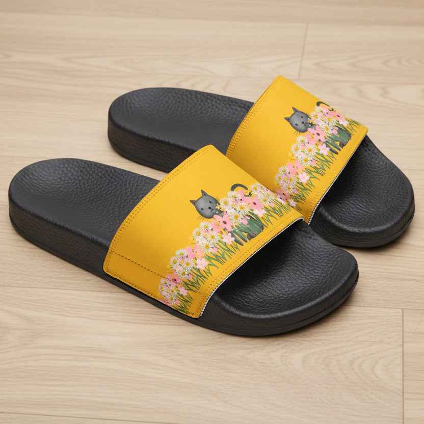 Floral Cat Slide Sandals — Garden Observer Edition