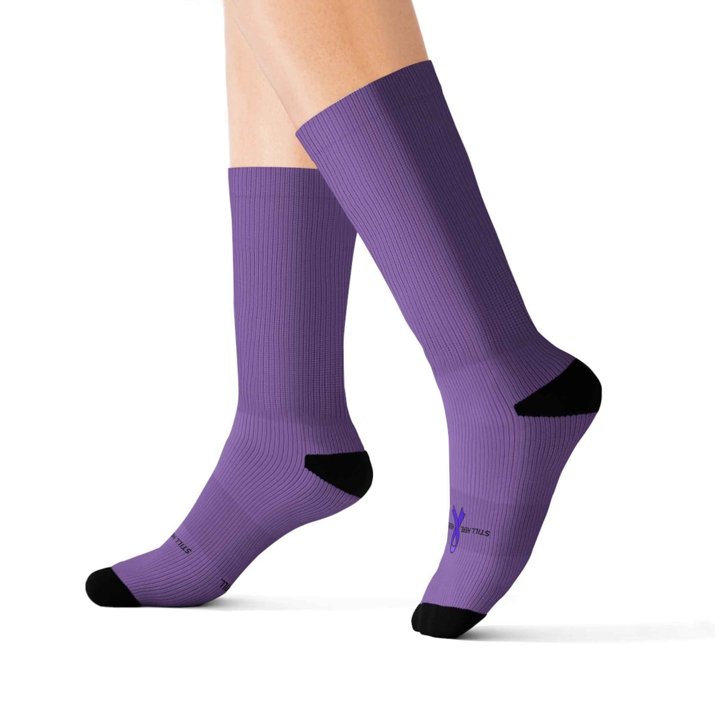 Still Here. Here Still. Epilepsy Awareness Crew Socks