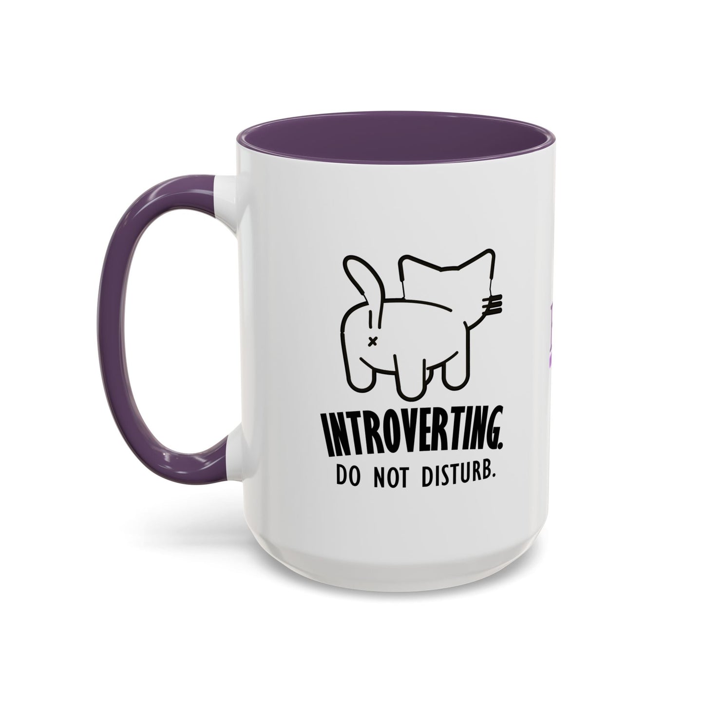 Introverting. Do Not Disturb. Two-Tone Cat Coffee Mug (11oz & 15oz)
