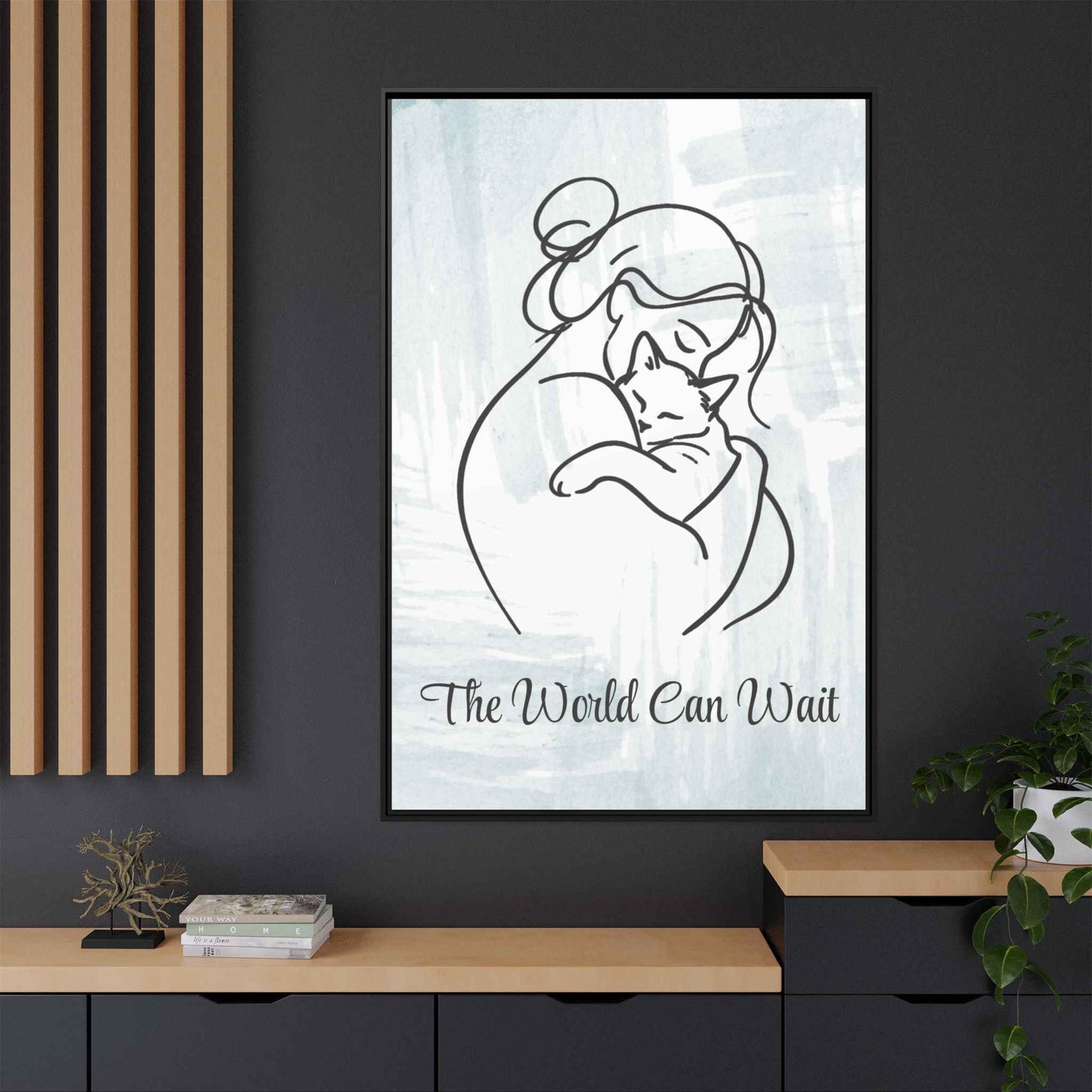 The World Can Wait Cat Canvas Print