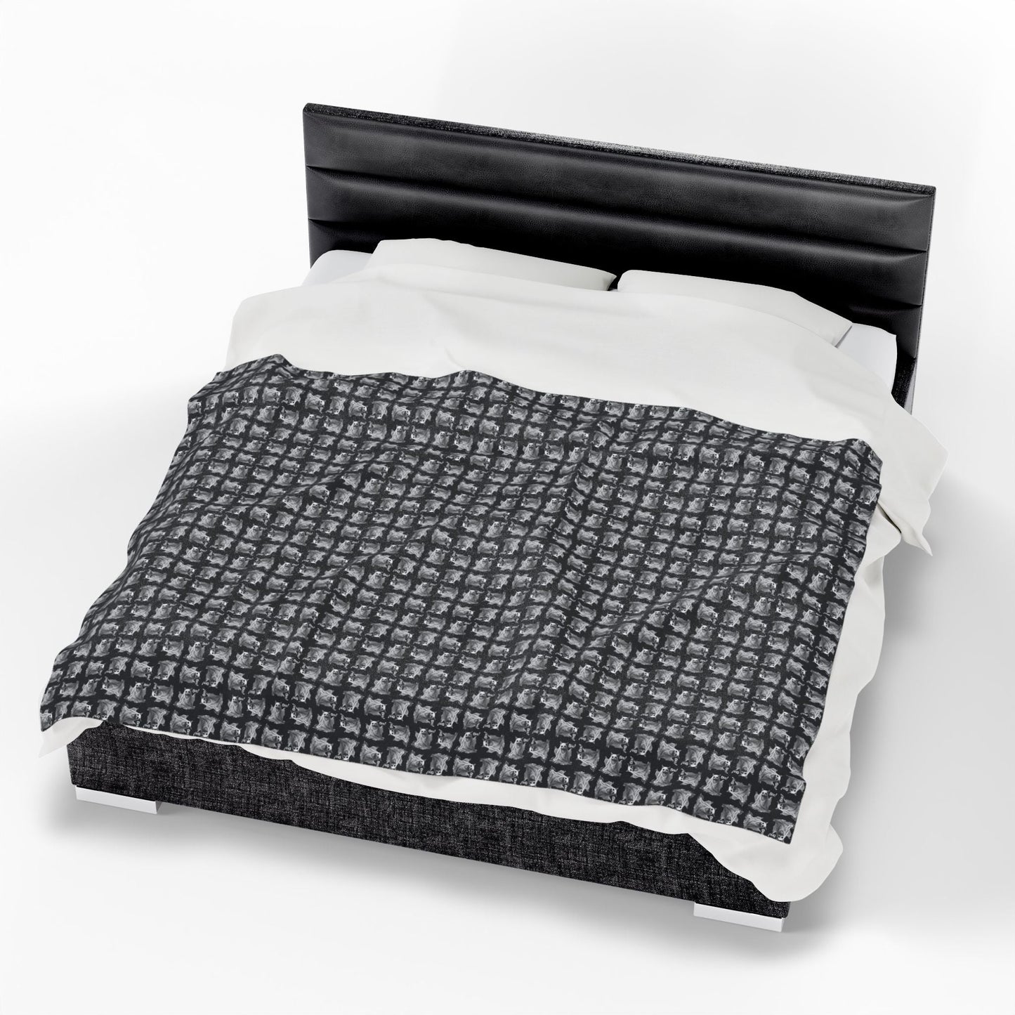 Ghostly Cats Halloween Blanket - Velveteen Plush for Cozy Nights