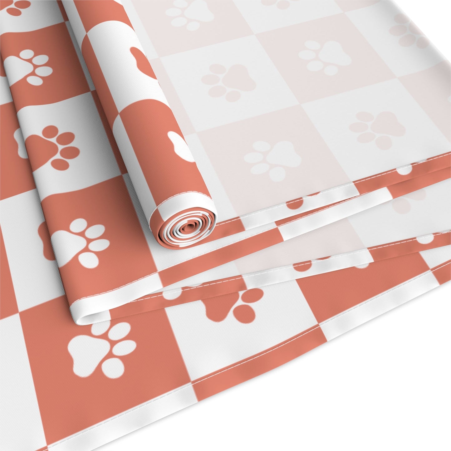 Red & White Paws Table Runner (Cotton, Poly)