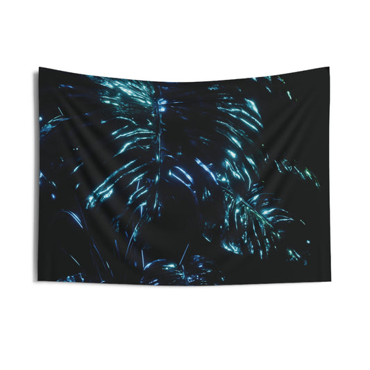 omega flora ii: viridian monstera [midnight showcase] art tapestry i