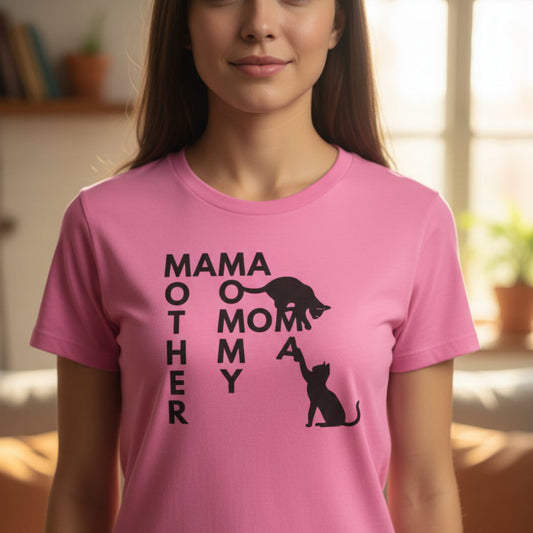 Mama Mom Mother Cat Tee | Cat Mom Graphic Shirt