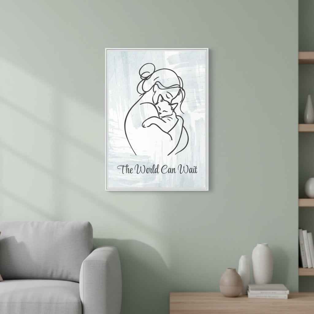 The World Can Wait Cat Canvas Print