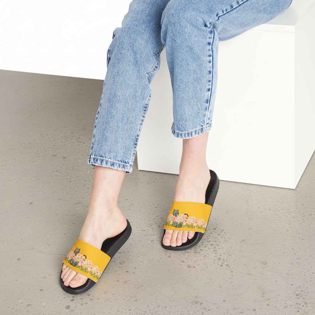 Floral Cat Slide Sandals — Garden Observer Edition
