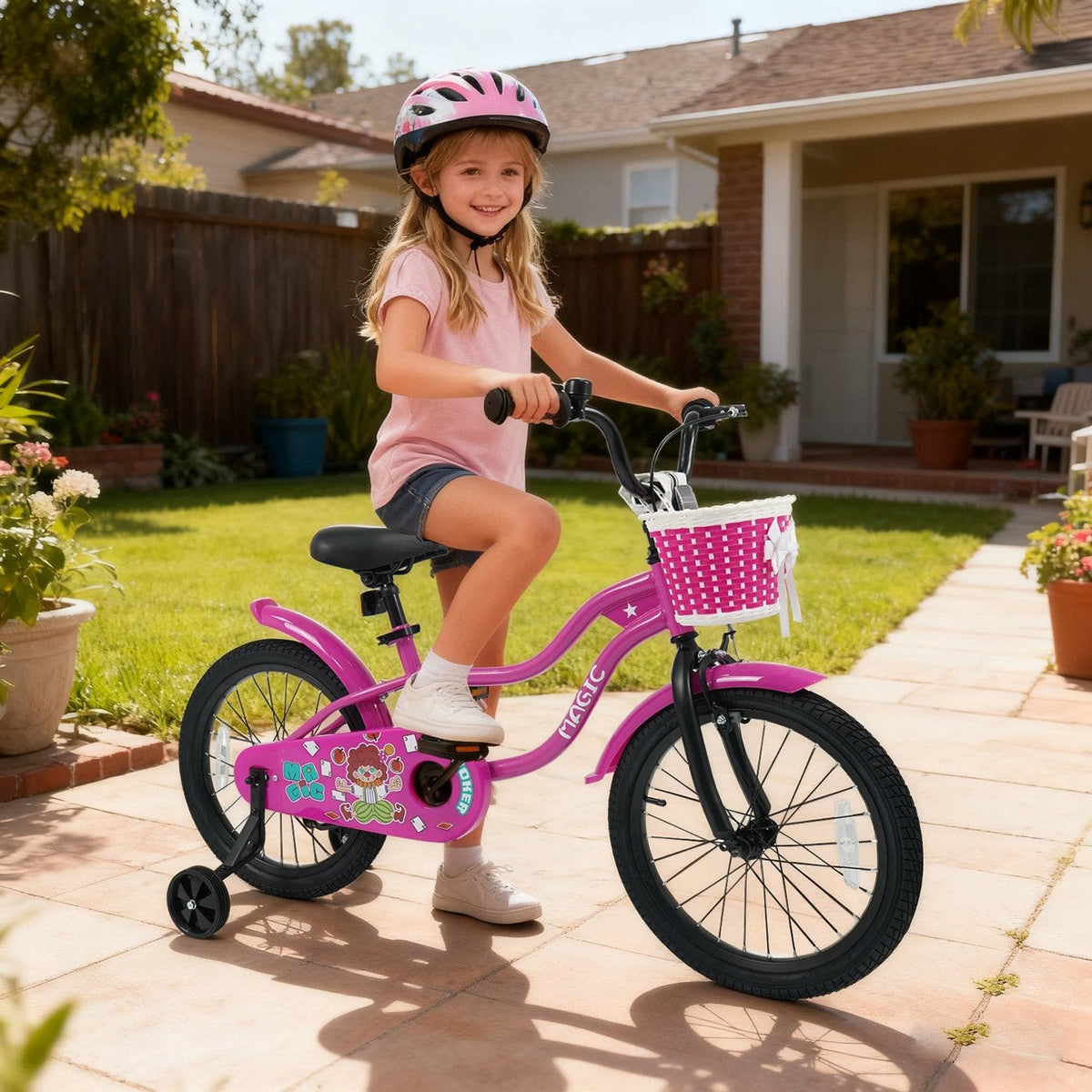 Kids Bike with Training Wheels 12-18 Inch - Magic Rose