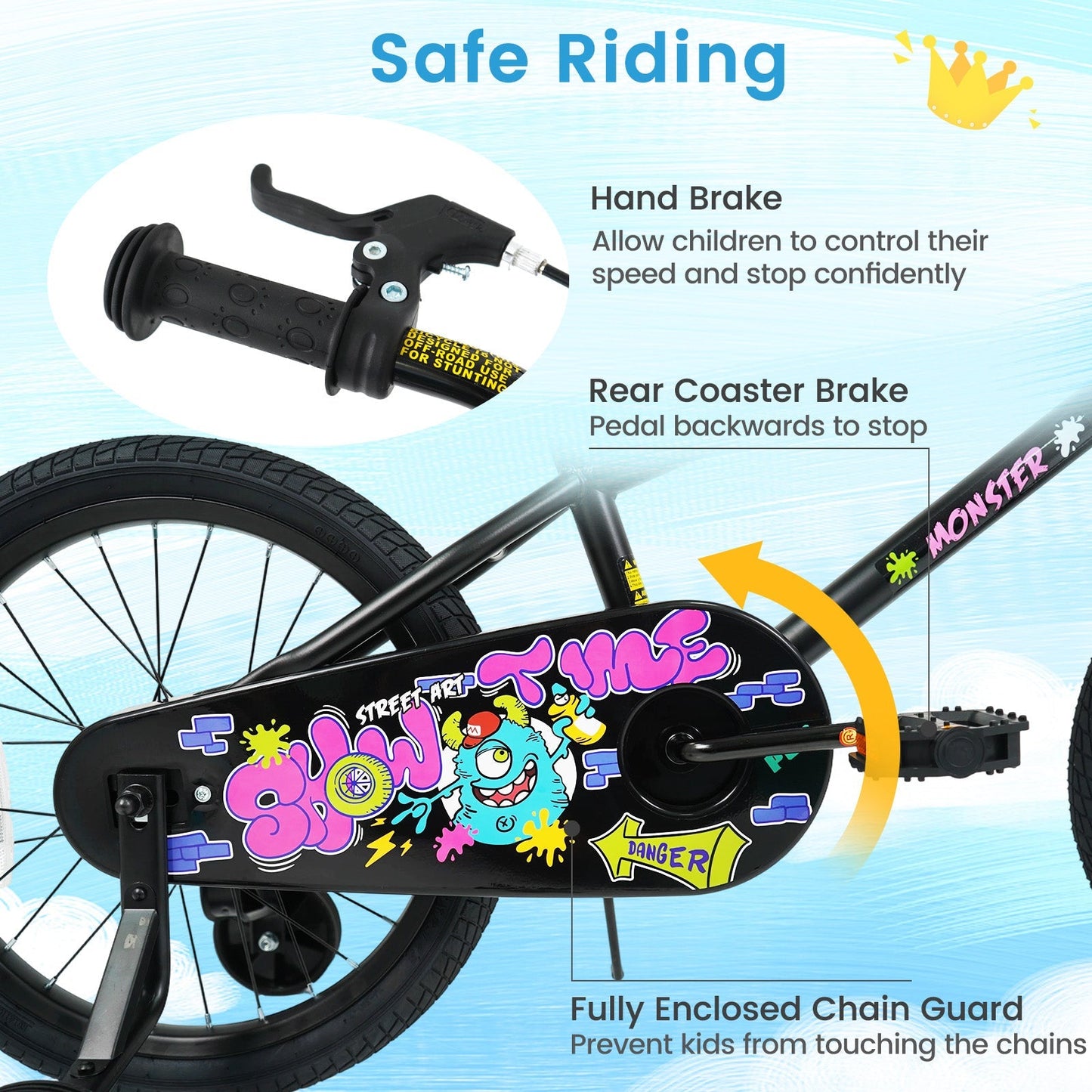 18-Inch Kids Bike with Training Wheels for Ages 4-8