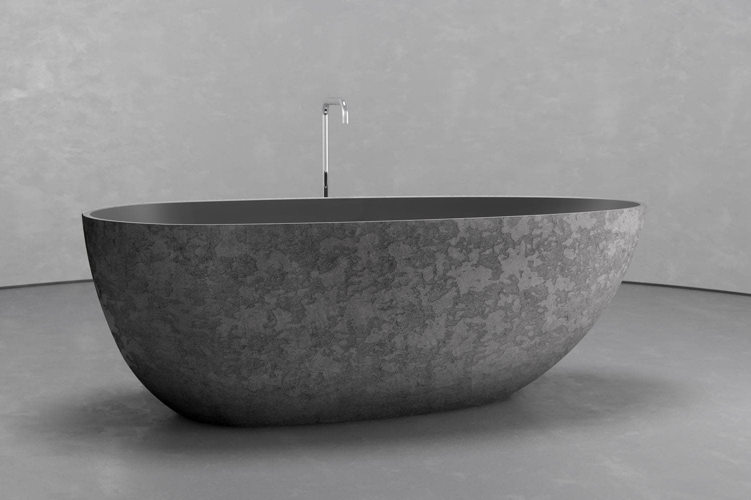 Freestanding egg shape bathtub