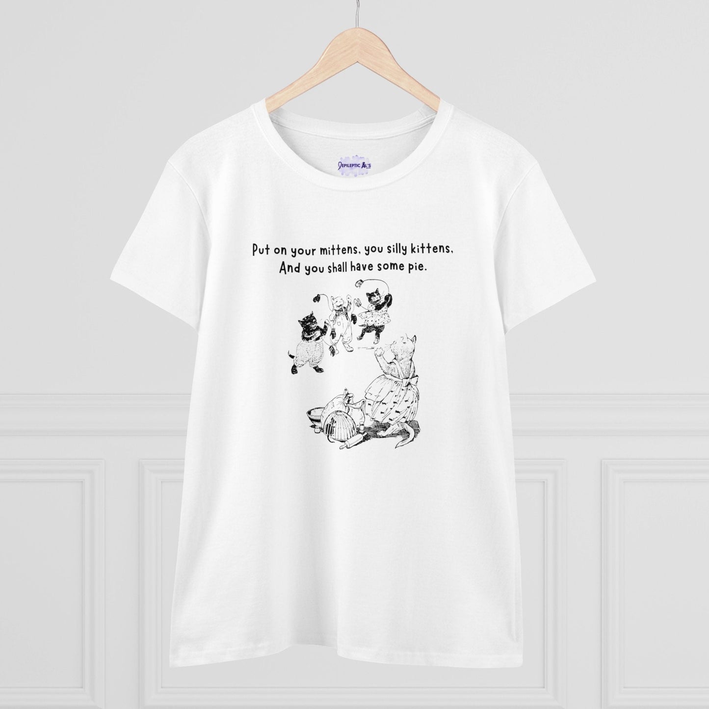 Kittens & Mittens Women’s Midweight Cotton Tee – Silly Kittens Pie Rhyme Shirt