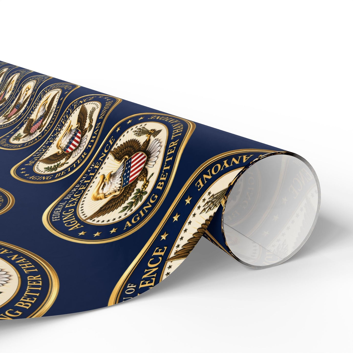 Aging Excellence – Faux Seal Birthday Wrapping Paper