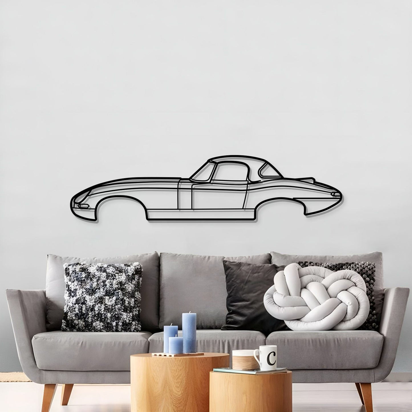 1964 Lightweight E-Type Metal Car Wall Art - MT0070